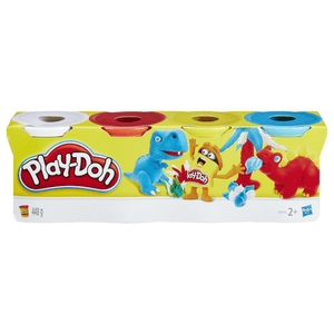Hasbro Play-Doh 4er-Pack CLASSIC Grundfabren (blau,gelb,rot,weiss) je 112g, Knet