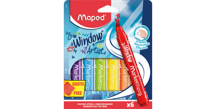 Maped Fenstermarker MARKER'PEPS WINDOW x 6