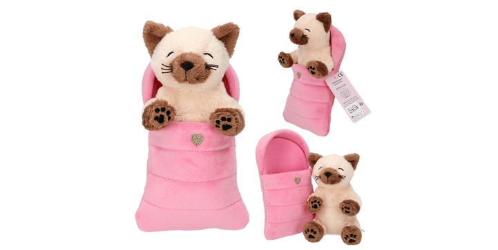 TOPModel Plüsch Katze im rosa Schlafsack ( Kätzchen kurzhaar )