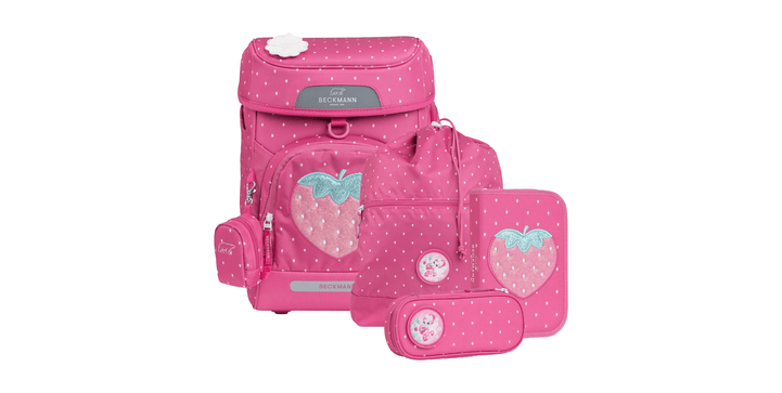 Beckmann Schulrucksack Plus Air 6-teiliges Set - Strawberry