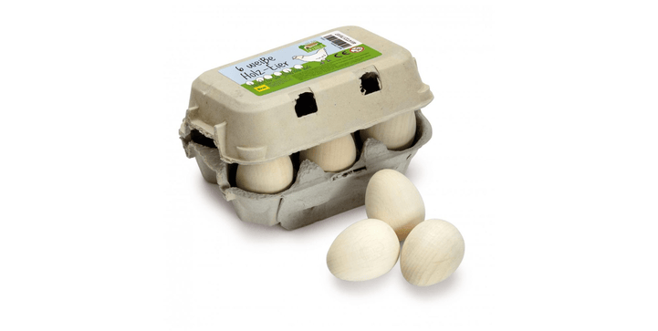 Erzi 17010 Eier weiß – im Karton (6er-Pack)