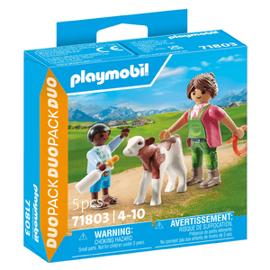 71803 DuoPack Bäuerin mit Kind und Kalb - Playmobil