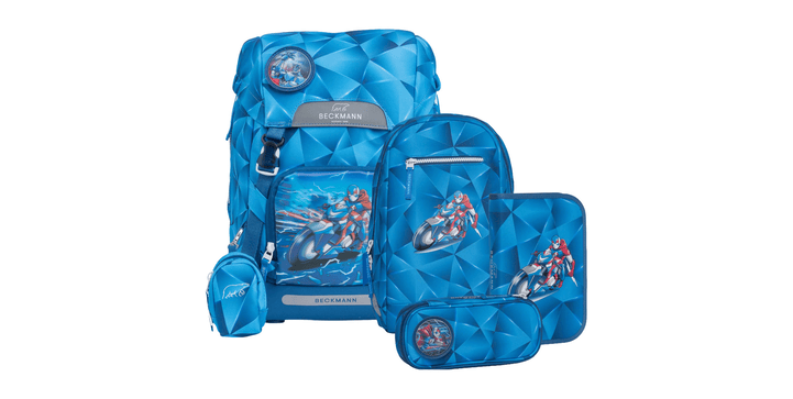 Beckmann Schulrucksack Classic 6-teiliges Set - Blue Lightning