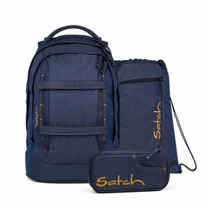satch Pack Schulrucksack-Set Denim Blue