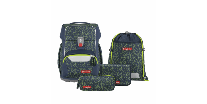 Step by Step BASIS Schulranzen-Set „Green Geometric“ 4-teilig
