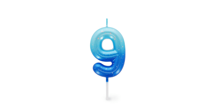 Legami Happy Birthday Candle - Tortenkerze - 9 - Blau