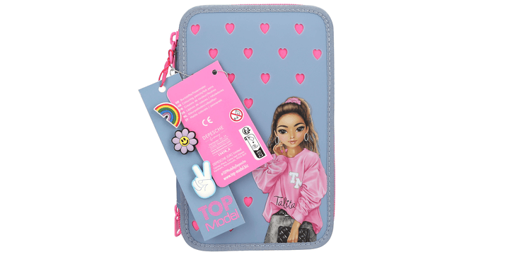 TOPModel 3 Fach Federtasche mit Silikon Pins