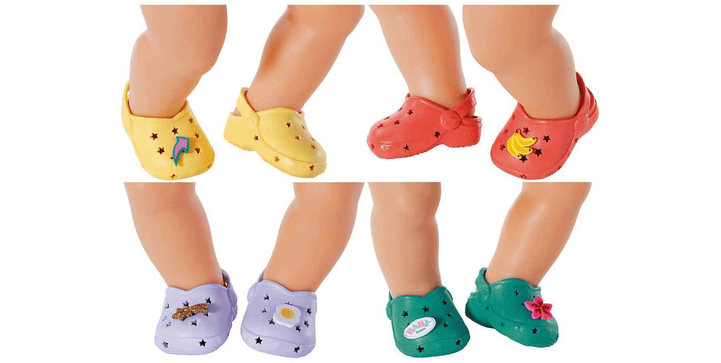 BABY born Holiday Schuhe mit Pins 43cm - Gelb, Rot, Lila oder Grün