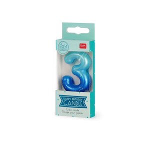 Legami Happy Birthday Candle - Tortenkerze - 3 - Blau