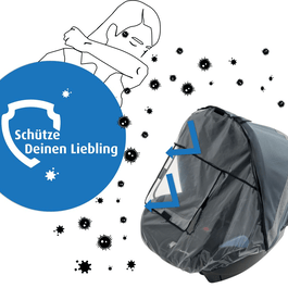 Reer RainSafe Regenschutz Für Babyschale - Mit Reflektoren & Luftlöchern