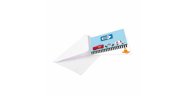 Amscan 8 Einladungskarten & Umschläge Fahrzeuge Papier