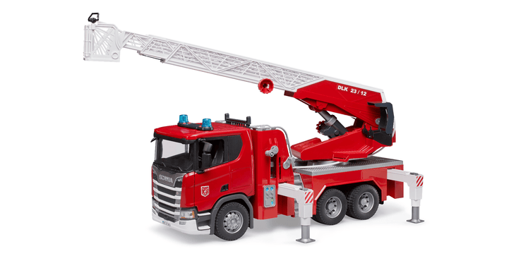 bruder - Scania Super 560R Feuerwehr mit Drehleiter + Wasserpumpe + L+S Modul