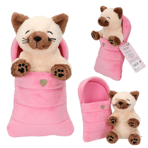 TOPModel Plüsch Katze im rosa Schlafsack ( Kätzchen kurzhaar )