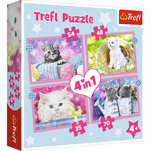 Trefl 4 in 1 Puzzle - Katzen
