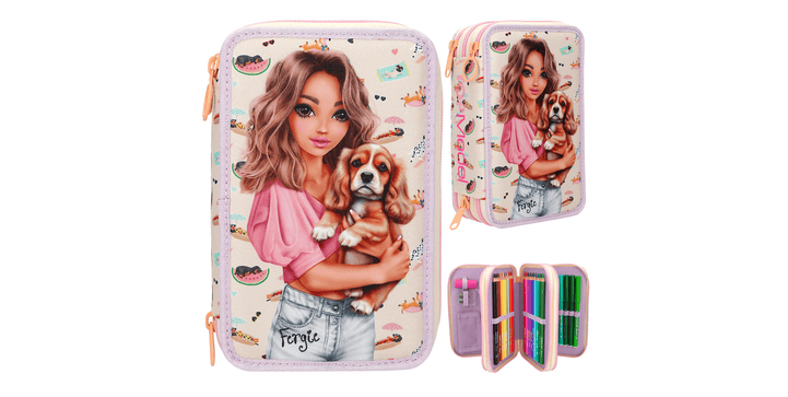 TOPModel 3 Fach Federtasche SUNNY DOG
