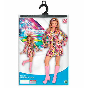 Widmann Kostüm 70er Jahre Kleid mit Stirnband XL