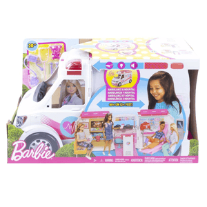 Barbie Krankenwagen 2-in-1 Spielset mit Licht & Geräuschen