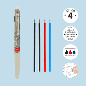 LEGAMI Ersatzminen für löschbaren Gelstift in 3 Farben im 4-er Set
