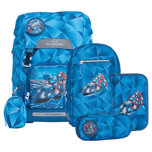 Beckmann Schulrucksack Classic 6-teiliges Set - Blue Lightning