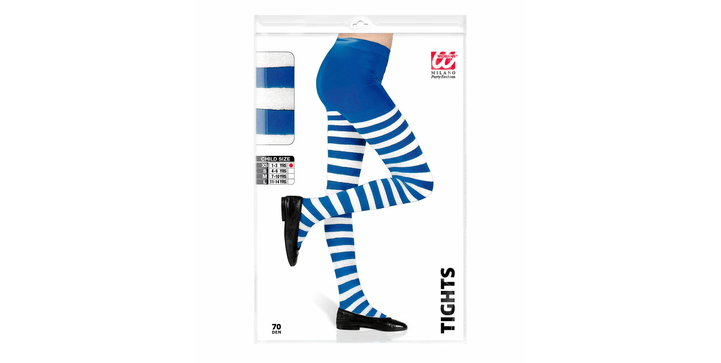 Widmann Strumpfhose weiß/blau gestreift 4-6 Jahre