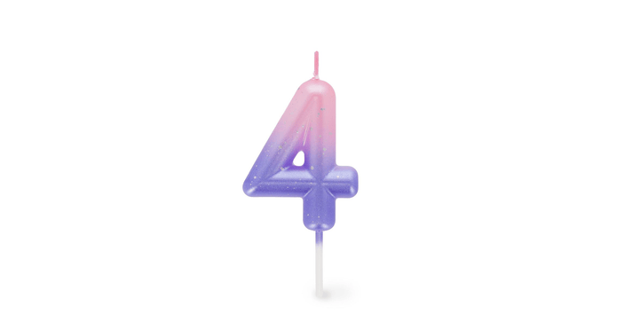 Legami Happy Birthday Candle - Tortenkerze - 4 - Pink