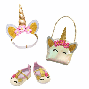 Heless Puppen-Accessoires-Set "Glitzer-Einhorn" - 3-teilig Gr. 38-45 cm