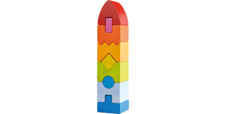 Hape Regenbogen Steckspiel Aus Holz – 19-teiliges Stapelspiel, Farben & Formen Lernen Ab 12 Monaten