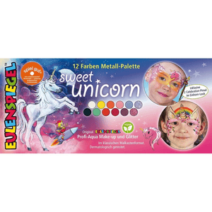 Eulenspiegel 12 Farben 2 Glitzer Metall-Palette Sweet Unicorn