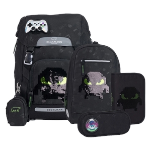 Beckmann Schulrucksack Classic 6-teiliges Set - Pixel