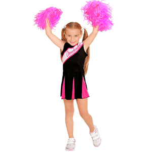 Widmann Kostüm Cheerleader Kleid schwarz/pink 104cm / 2-3 Jahre