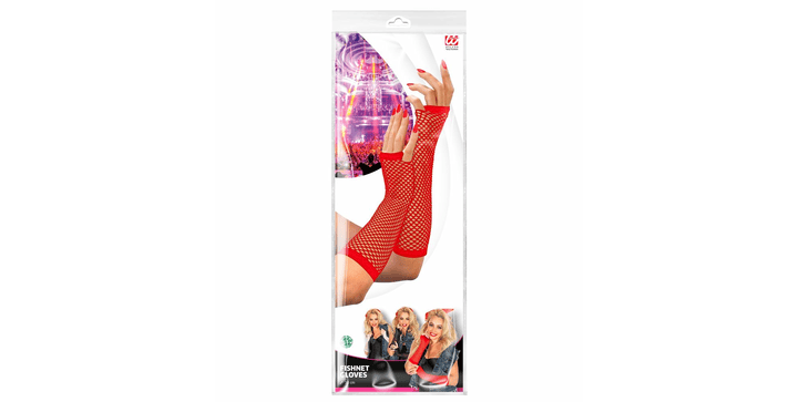 Widmann Rote fingerlose Netzhandschuhe 33 cm