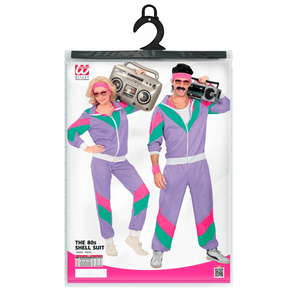 Widmann Kostüm 80-er Jahre Trainingsanzug Lila - Größe XXL