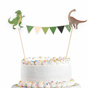 Amscan Kuchendekoration Wimpelkette Happy Dinosaurier 15 x 20 cm