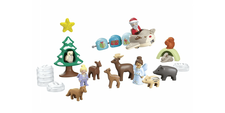 Playmobil 70297 Junior: Junior Santa Claus and Forest Animals Advent Calendar - with 24 Exciting Doors - Toy from Plant Materials - from 12 Months