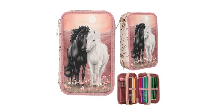 Miss Melody 3 Fach Federtasche BLOSSOM PONY