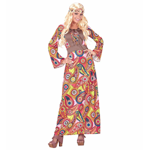 Widmann Kostüm "Hippie" Kleid mit Stirnband - XL