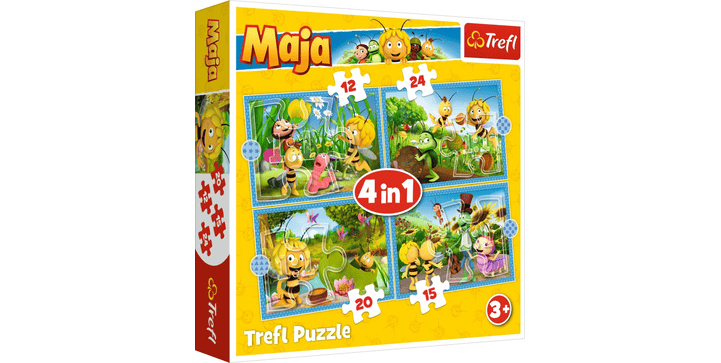 Trefl 4 in 1 Puzzle 12 + 15 + 20 + 24 Teile  - Biene Maja