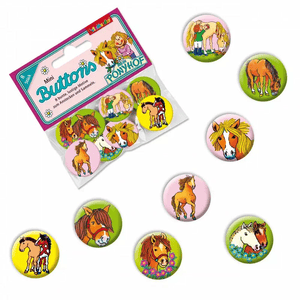 Mini-Button Set Pferd Mein Ponyhof 8-teilig