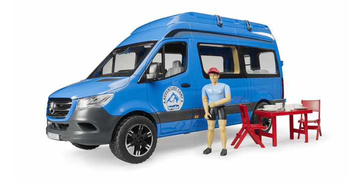 bruder - MB Sprinter Camper mit Fahrer und Zubehör