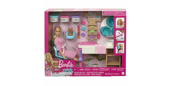 Barbie Wellness Gesichtsmasken Spielset und Puppe