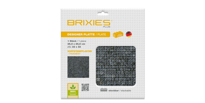 BRIXIES® Bodenplatte 32 x 32 cm Kopfsteinpflaster