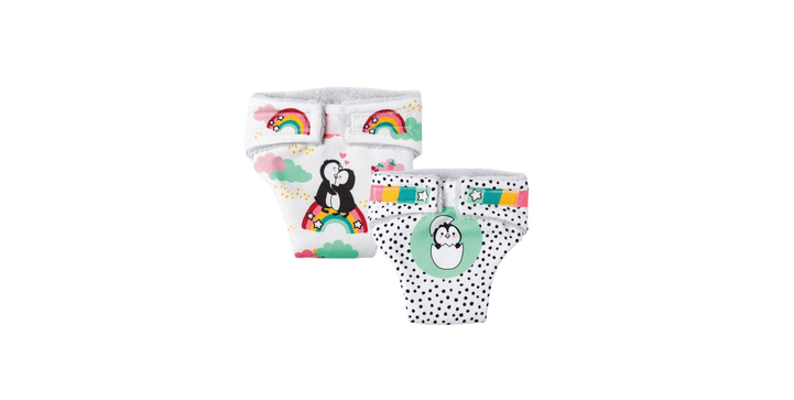 Heless Puppen-Stoffwindeln Pinguin Pünktchen 2 Stück - Gr. 35-45 cm