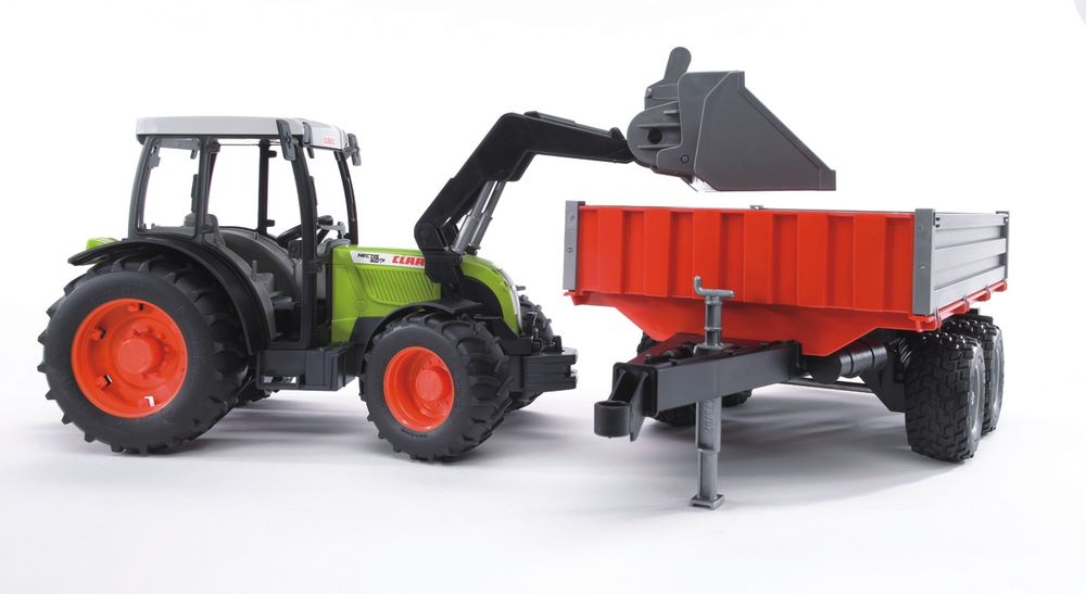 bruder - Claas Nectis 267 F mit Frontlader und Bordwandanhänger
