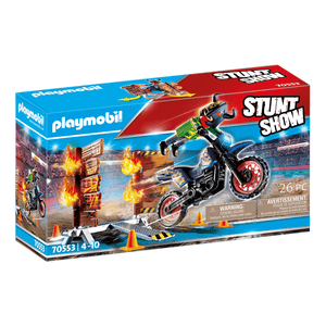 70553 Stuntshow Motorrad mit Feuerwand - Playmobil