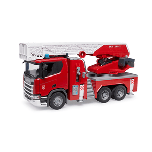 bruder - Scania Super 560R Feuerwehr mit Drehleiter + Wasserpumpe, L+S Modul