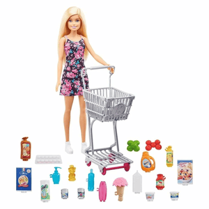 Barbie Puppe mit Einkaufswagen