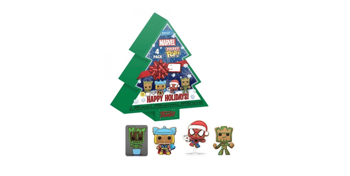 Funko Pocket POP Keychain: Marvel- Tree Holiday Box 4PC