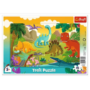 Trefl Rahmenpuzzle 15 Teile - Dinosaurier