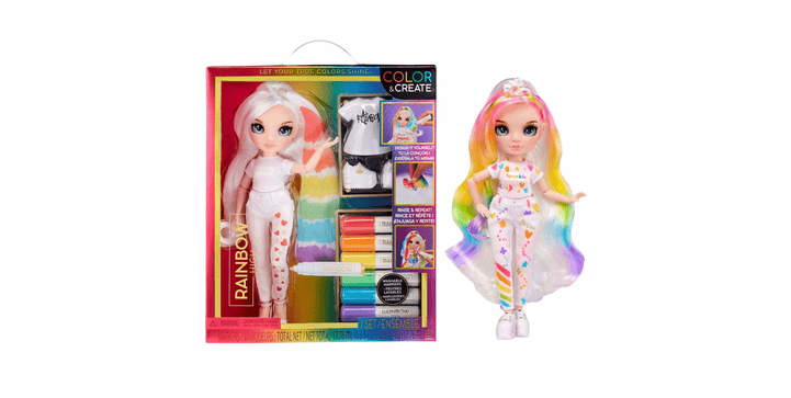 Rainbow High Color & Create Fashion DIY Doll with Blue Eyes