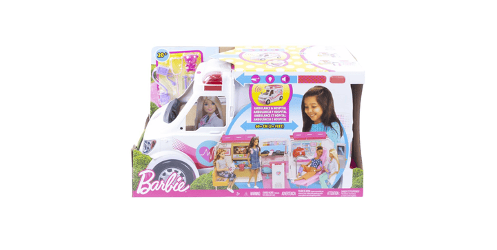 Barbie Krankenwagen 2-in-1 Spielset mit Licht & Geräuschen